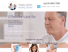 Tablet Screenshot of happyhealthyspines.com